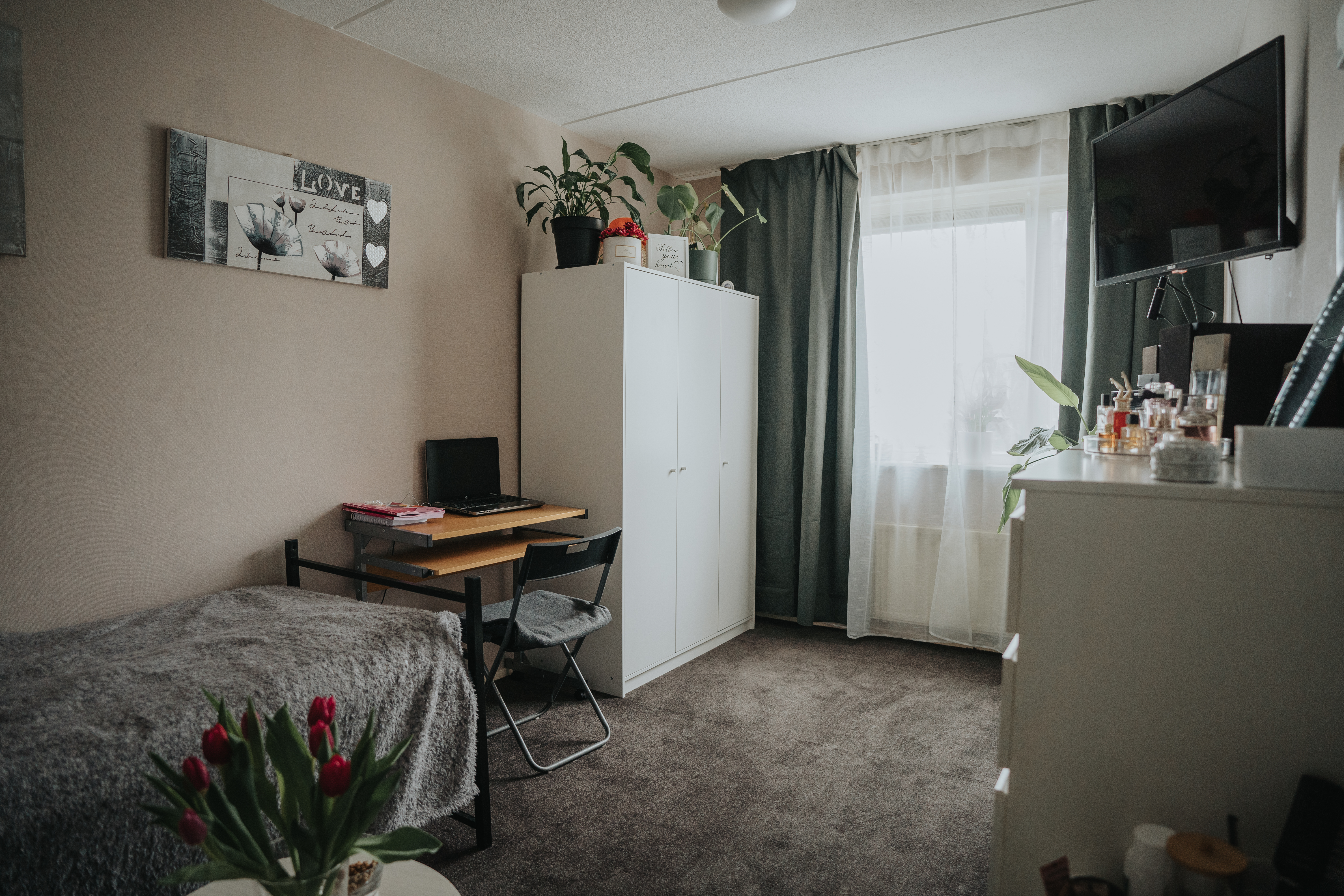 Slaapkamer (eenpersoonskamer) van een woning voor Poolse medewerkers